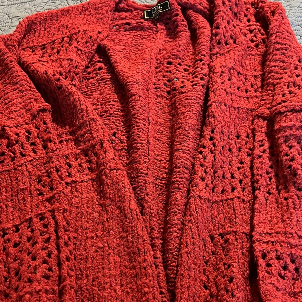 L&B Vibrant Red Knit Cardigan